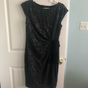 New W Tags Limited Sequin Dress w Faux Tie on Side